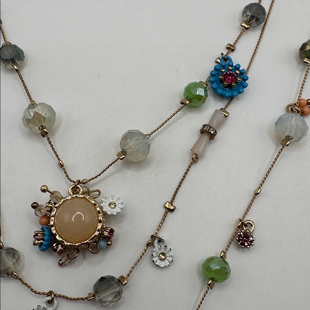Betsey Johnson Multicolor Beaded Gold-Tone Layered Necklace. New without tags - Picture 7 of 12